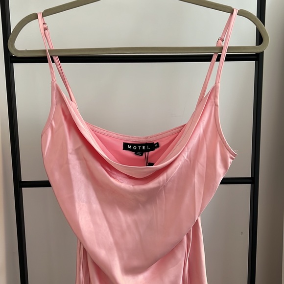 Motel Rocks Paiva Mini Slip Dress in Pink - Picture 2 of 5